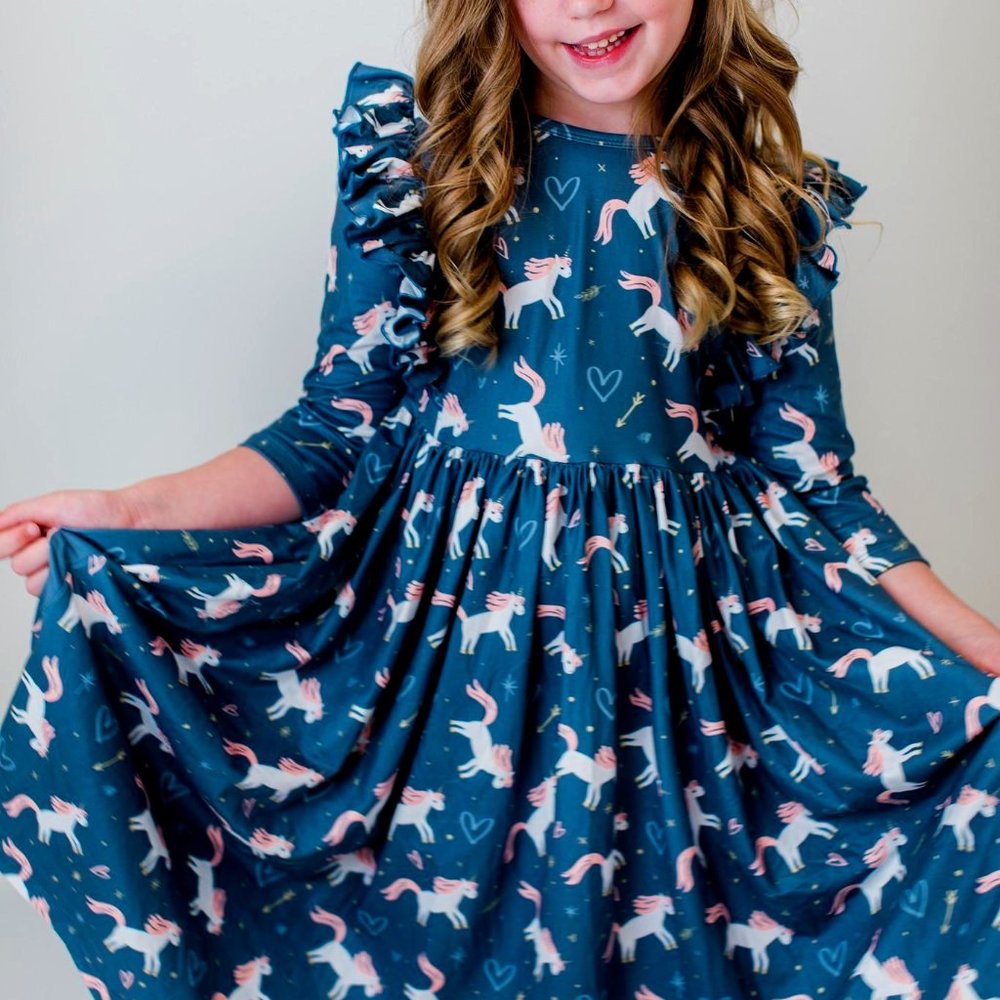 Mila & Rose Unicorn Wish Ruffle Twirl Dress